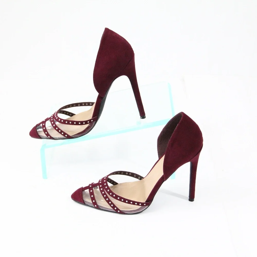 JustFab Dori Stiletto Heels NEW Pumps Women dressy Shoes PVC sz 8